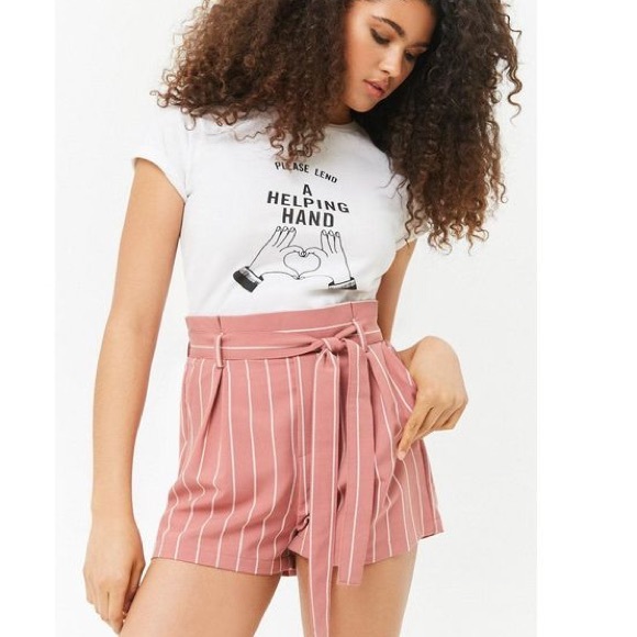 paper bag shorts pink